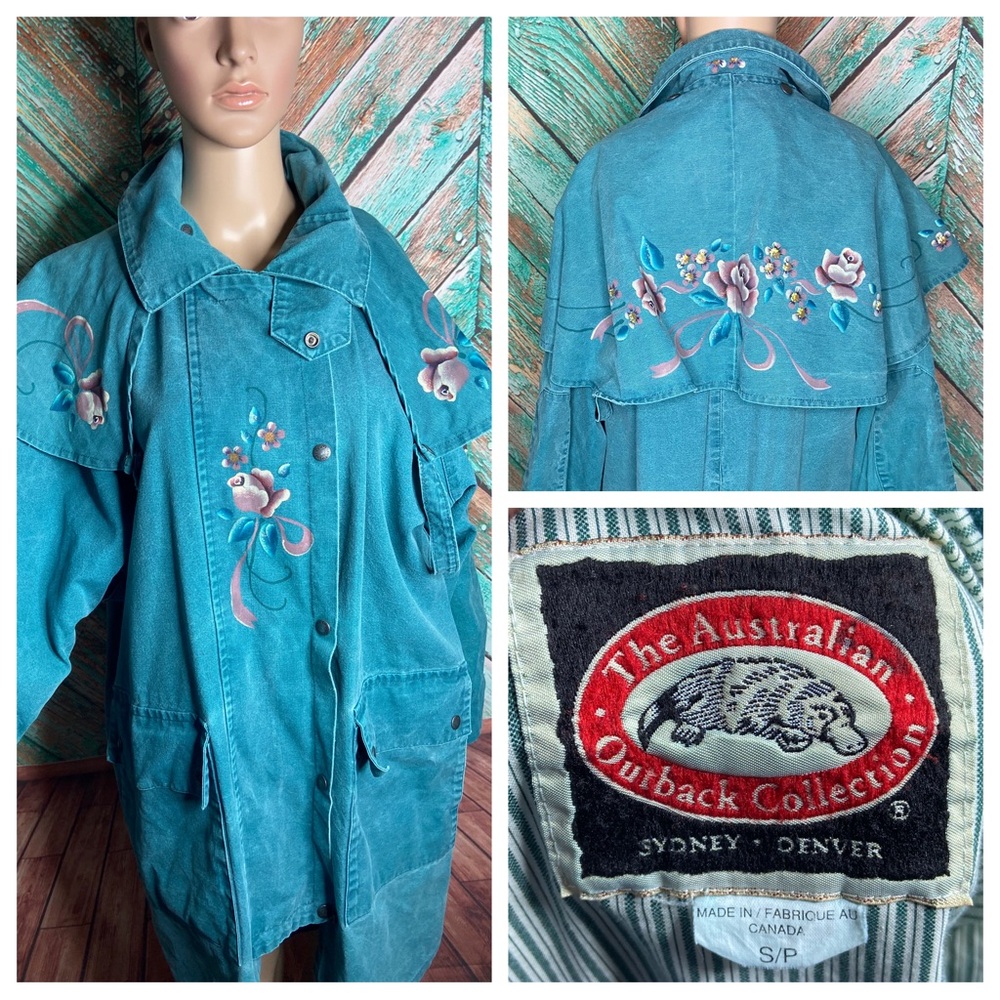Vintage Hand Painted Australian Outback Collection Drover Oil Women’s Jacket